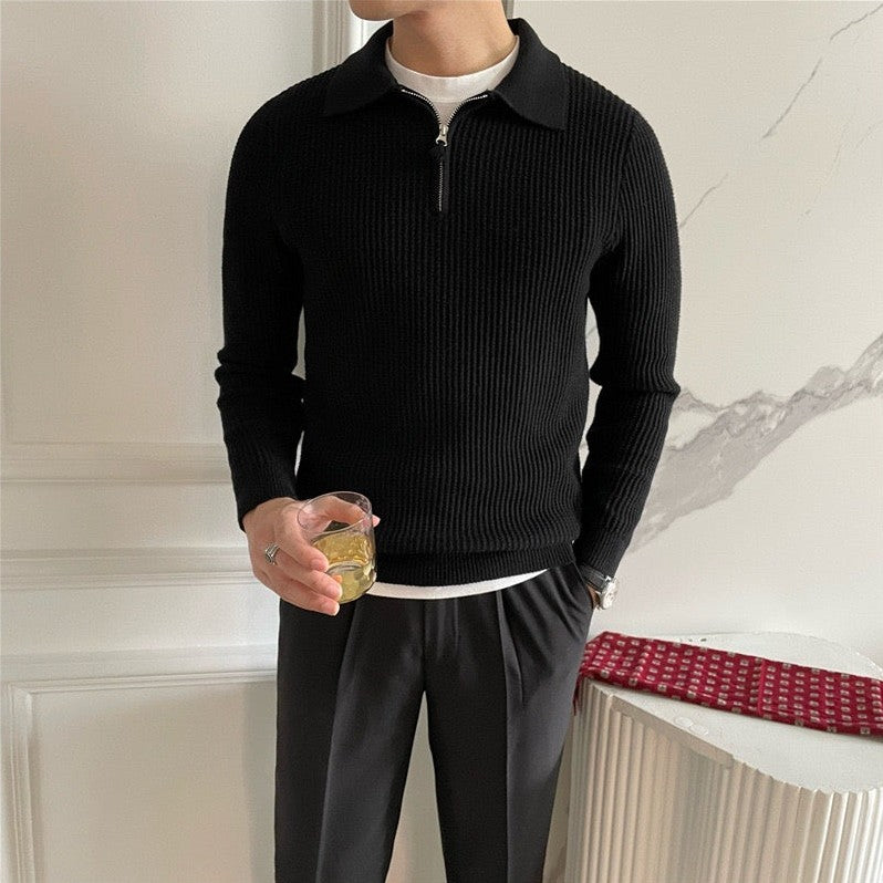 Ashford — Men's Waffle-Knit Polo Quarter-Zip