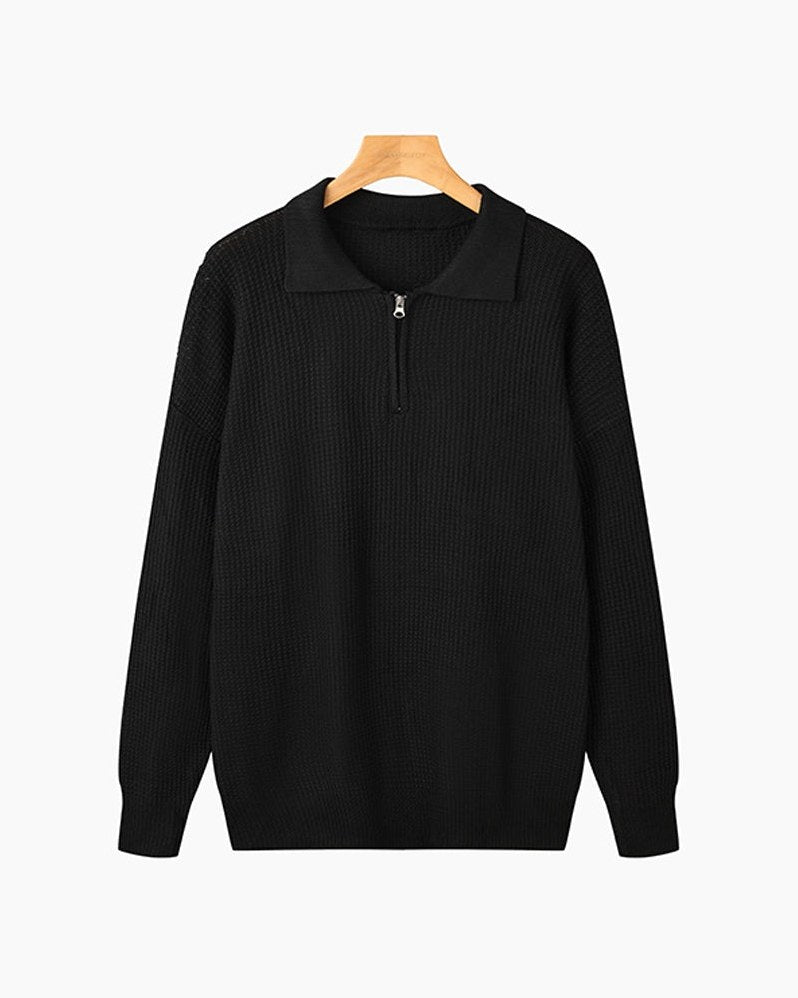 Ashford — Men's Waffle-Knit Polo Quarter-Zip