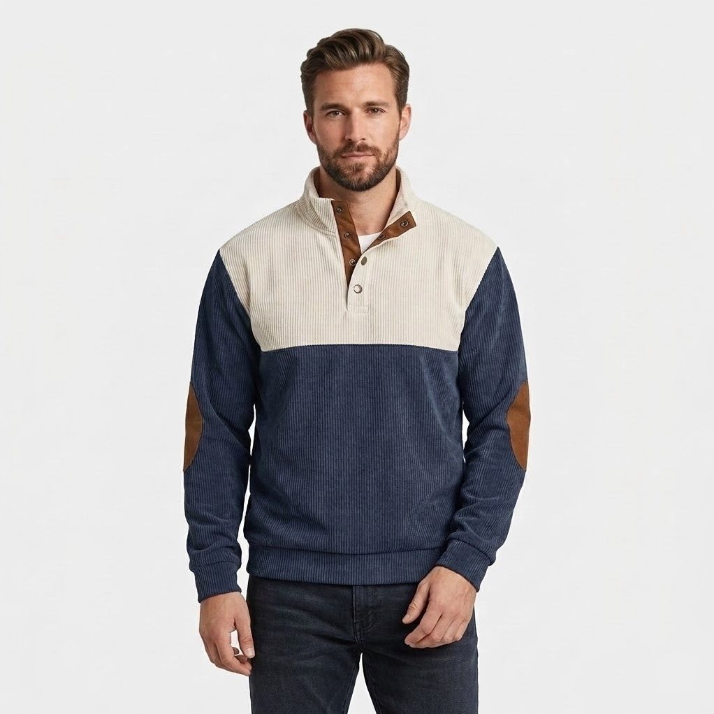 Aspen — Men's Corduroy Button-Neck Pullover
