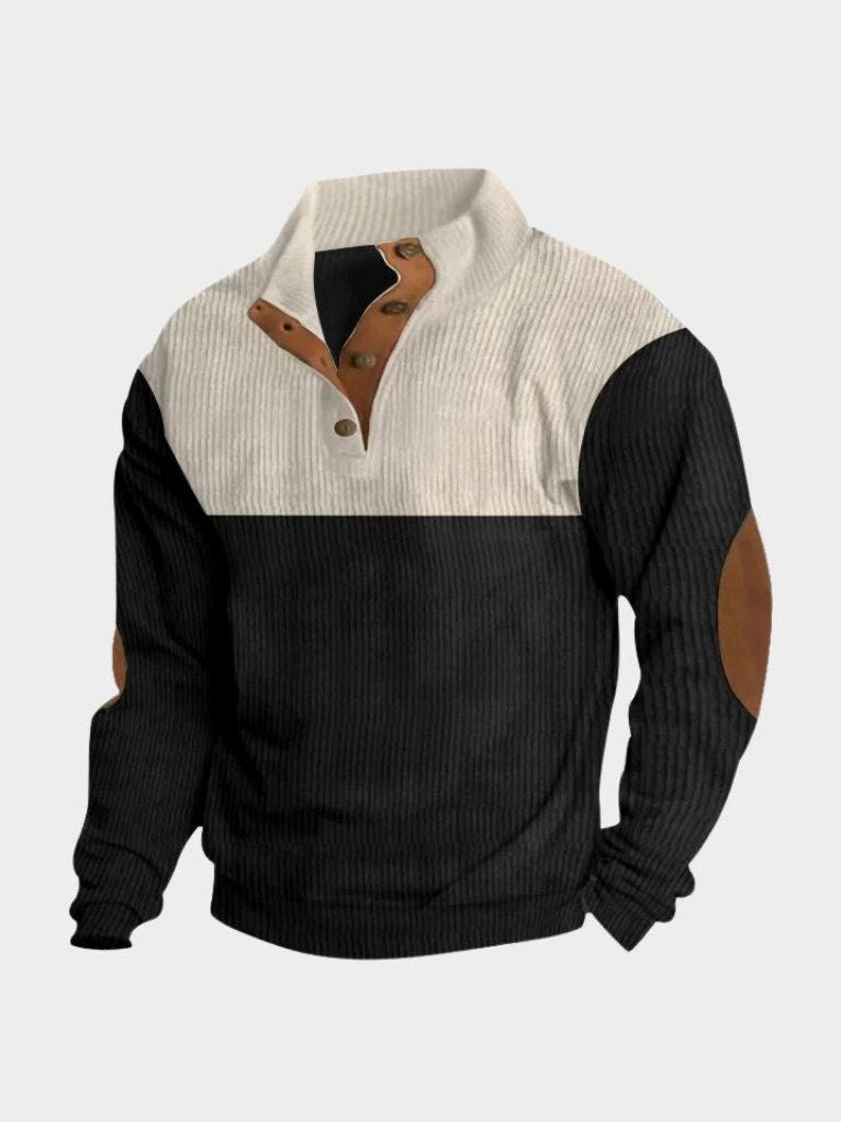 Aspen — Men's Corduroy Button-Neck Pullover