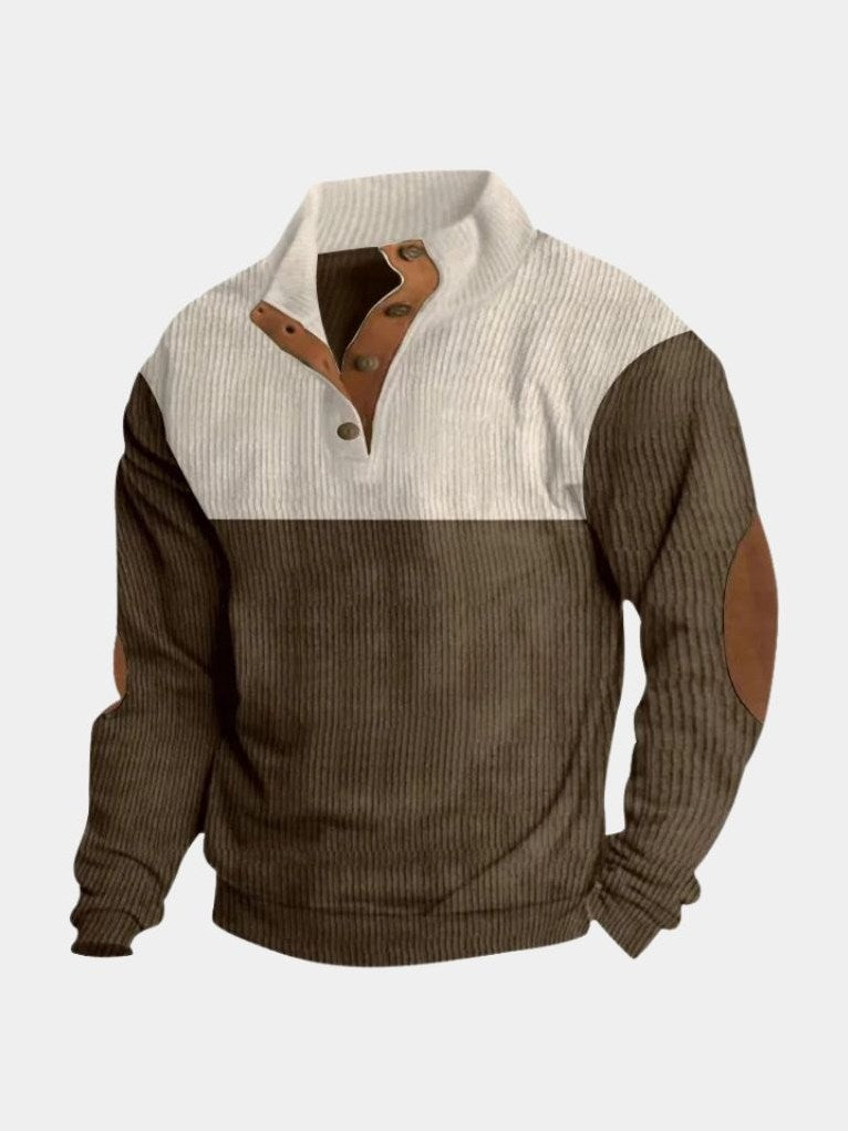 Aspen — Men's Corduroy Button-Neck Pullover