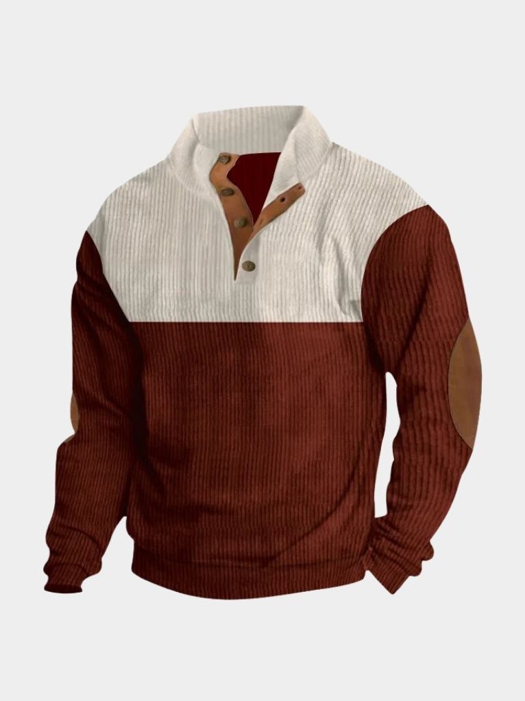 Aspen — Men's Corduroy Button-Neck Pullover