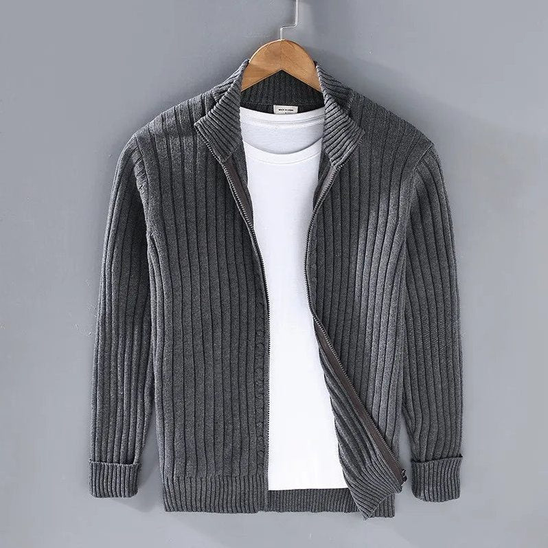 Banff — Men's Ribbed Full-Zip Cardigan