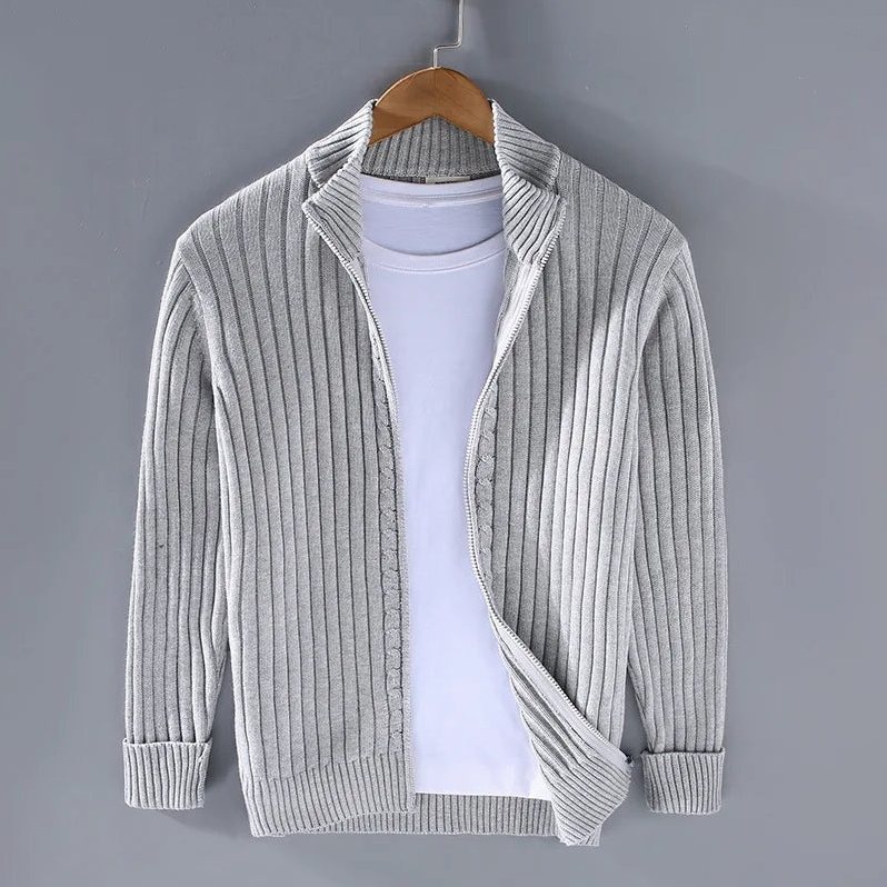 Banff — Men's Ribbed Full-Zip Cardigan
