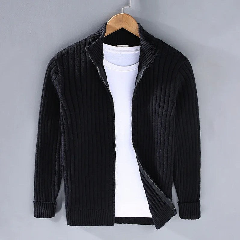 Banff — Men's Ribbed Full-Zip Cardigan
