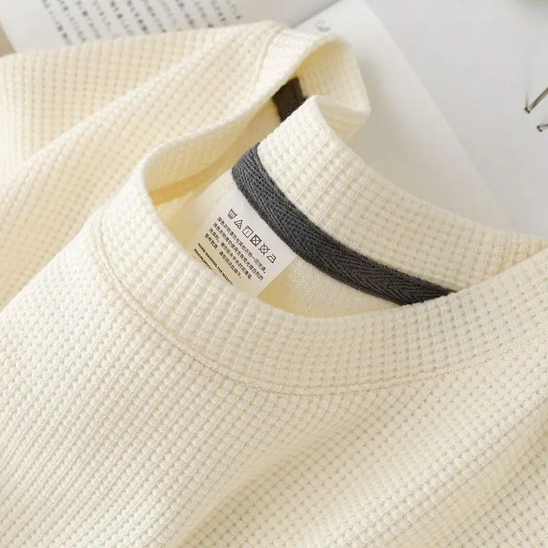 Bellagio Waffle Tee in Almond Cream