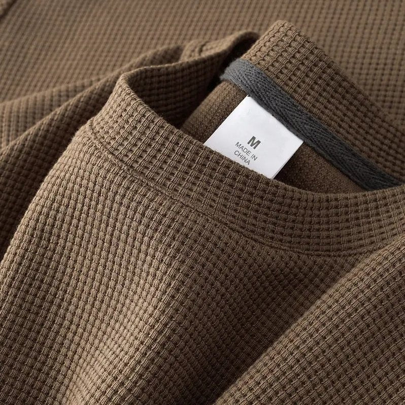 Bellagio Waffle Tee in Mocha Brown