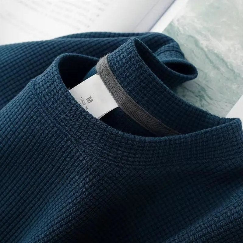 Bellagio Waffle Tee in Midnight Navy