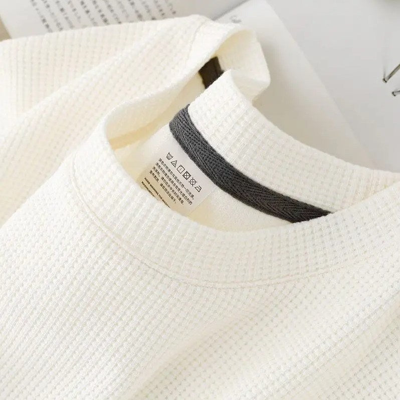 Bellagio Waffle Tee in Chalk White