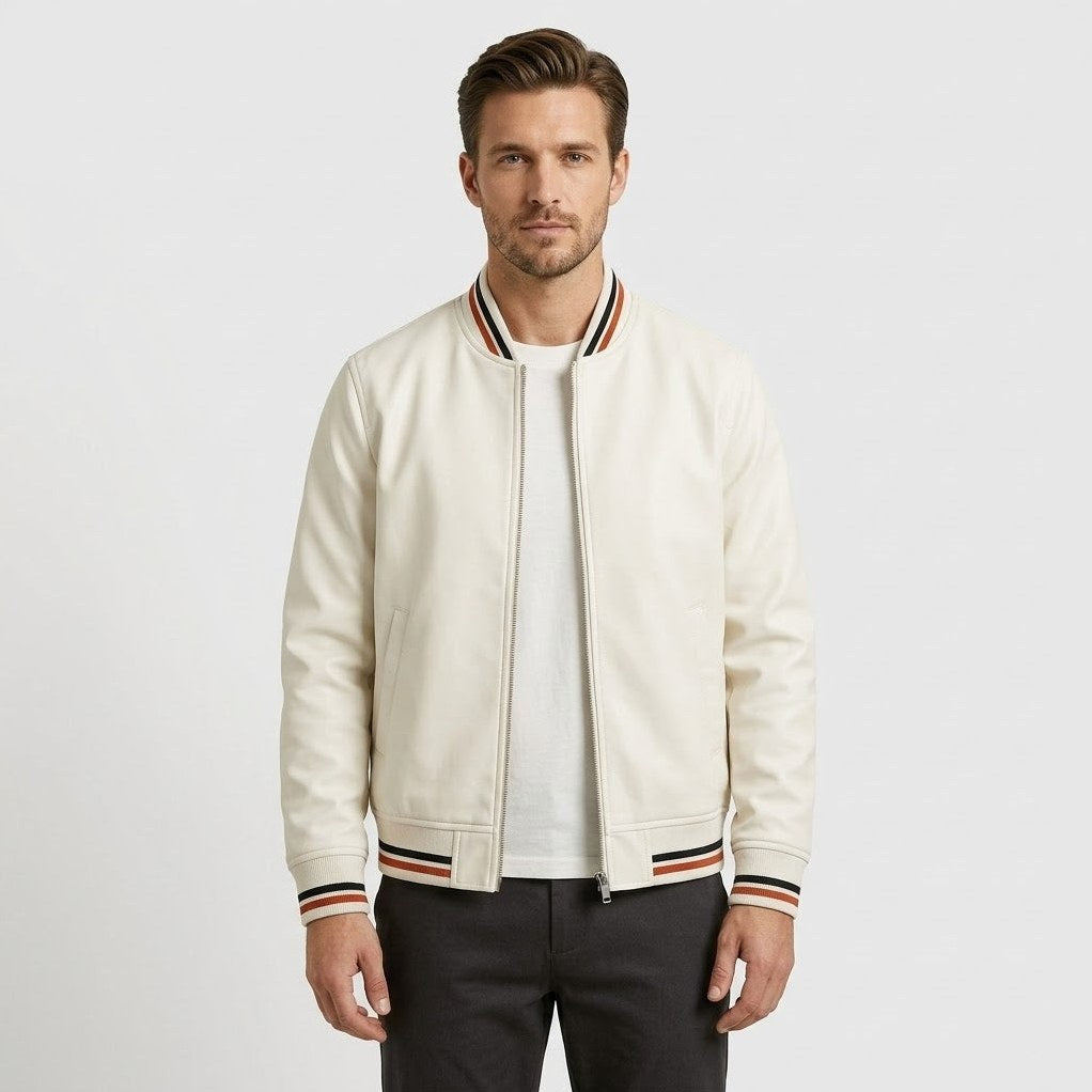 Bergen — Men's Striped-Rib Bomber Jacket