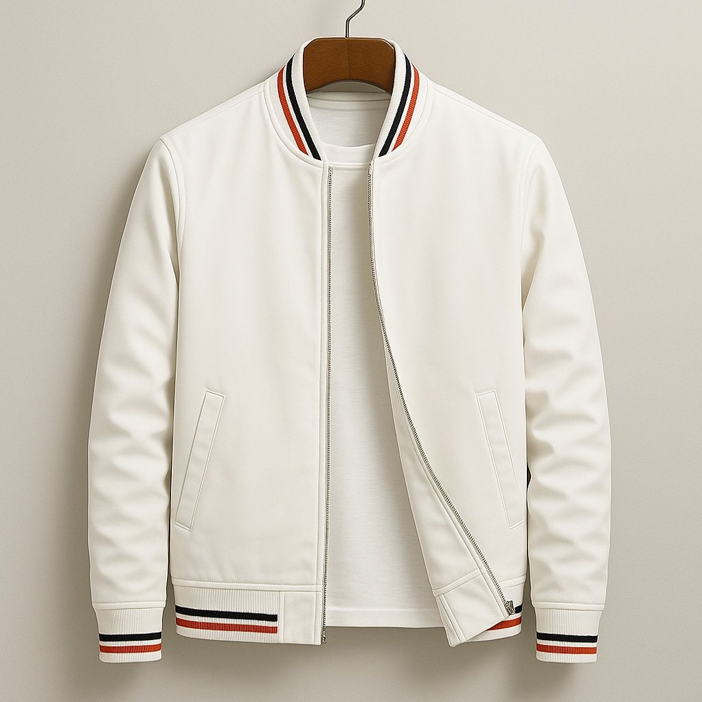 Bergen — Men's Striped-Rib Bomber Jacket
