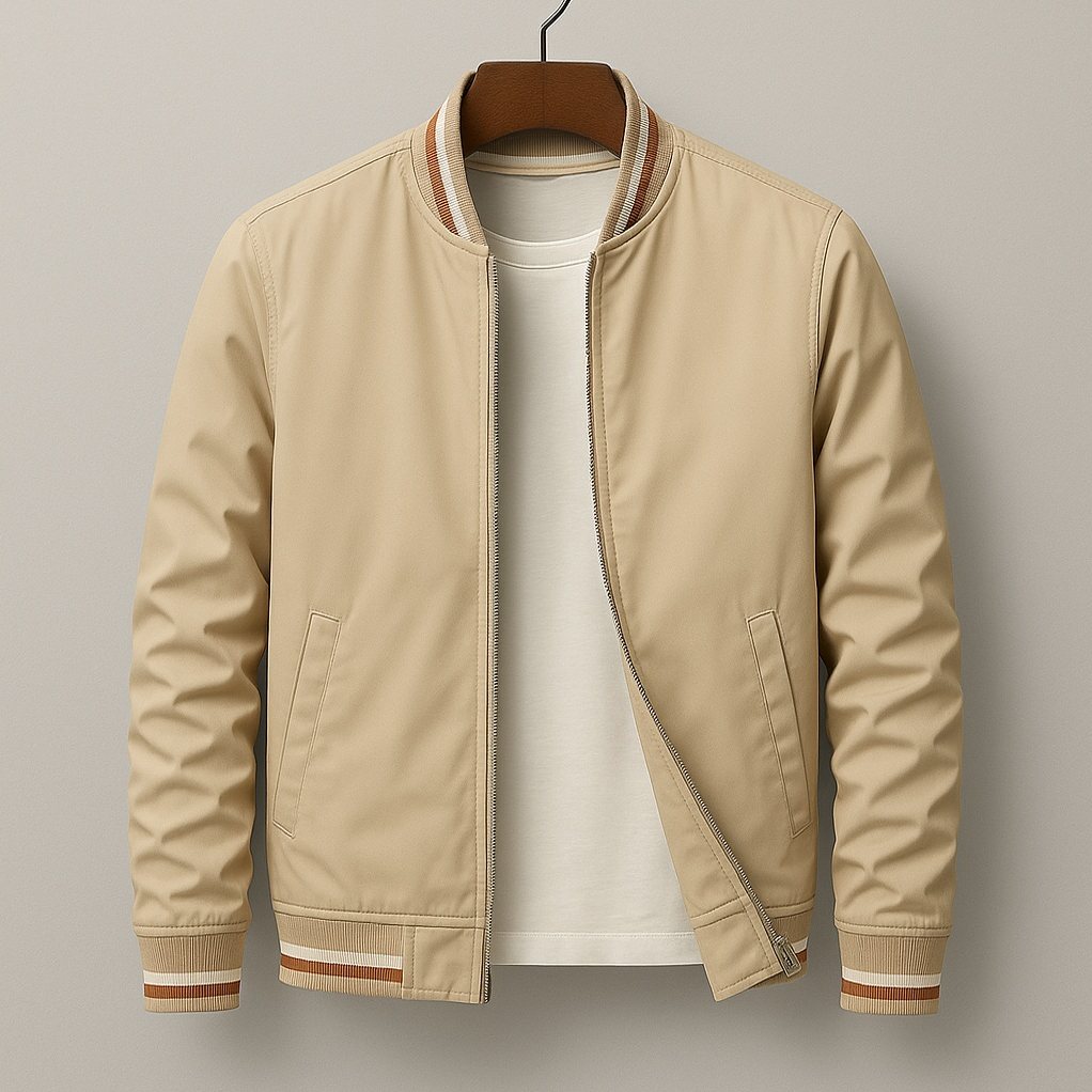 Bergen — Men's Striped-Rib Bomber Jacket