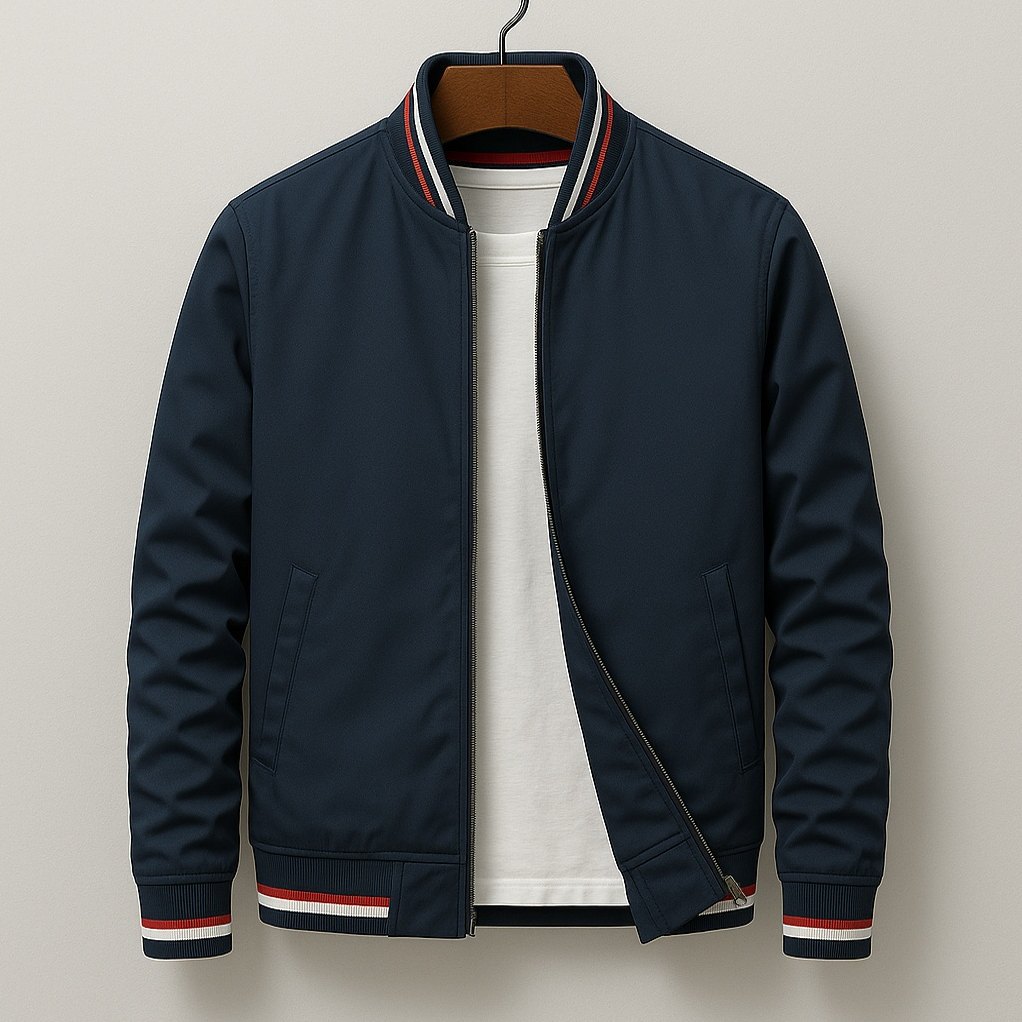 Bergen — Men's Striped-Rib Bomber Jacket