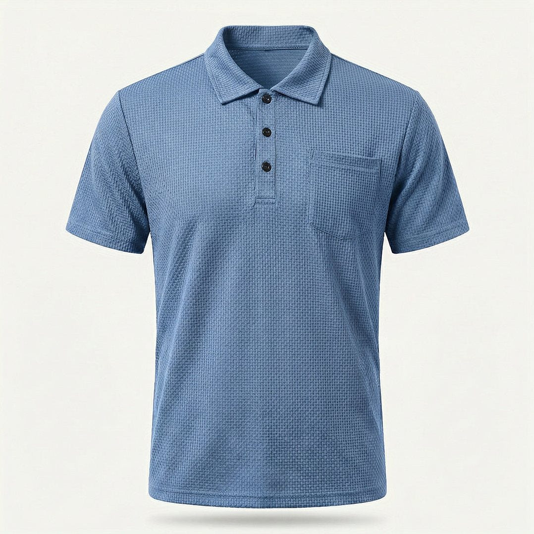 Capri — Men's All-Day Comfort Pocket Polo – close-up