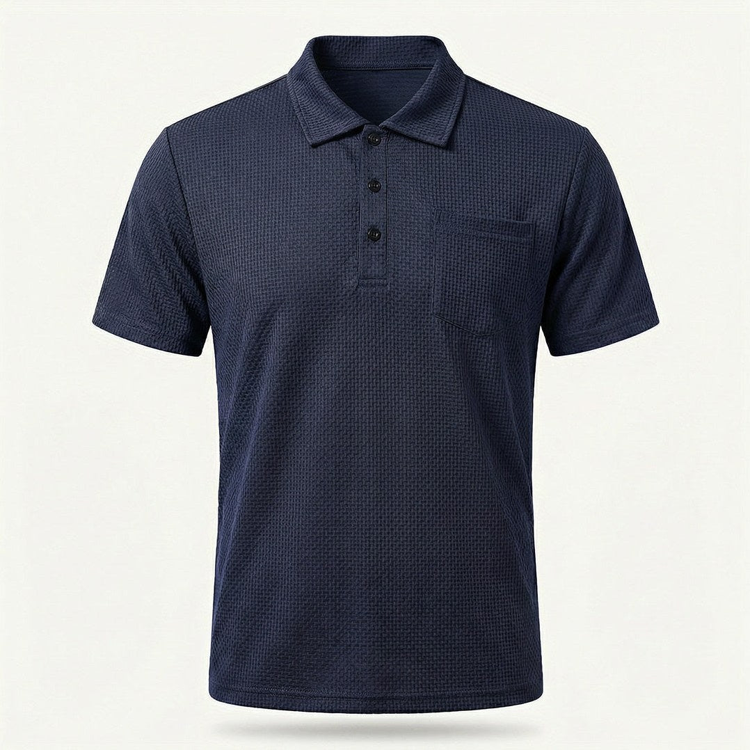 Capri — Men's All-Day Comfort Pocket Polo – fabric detail