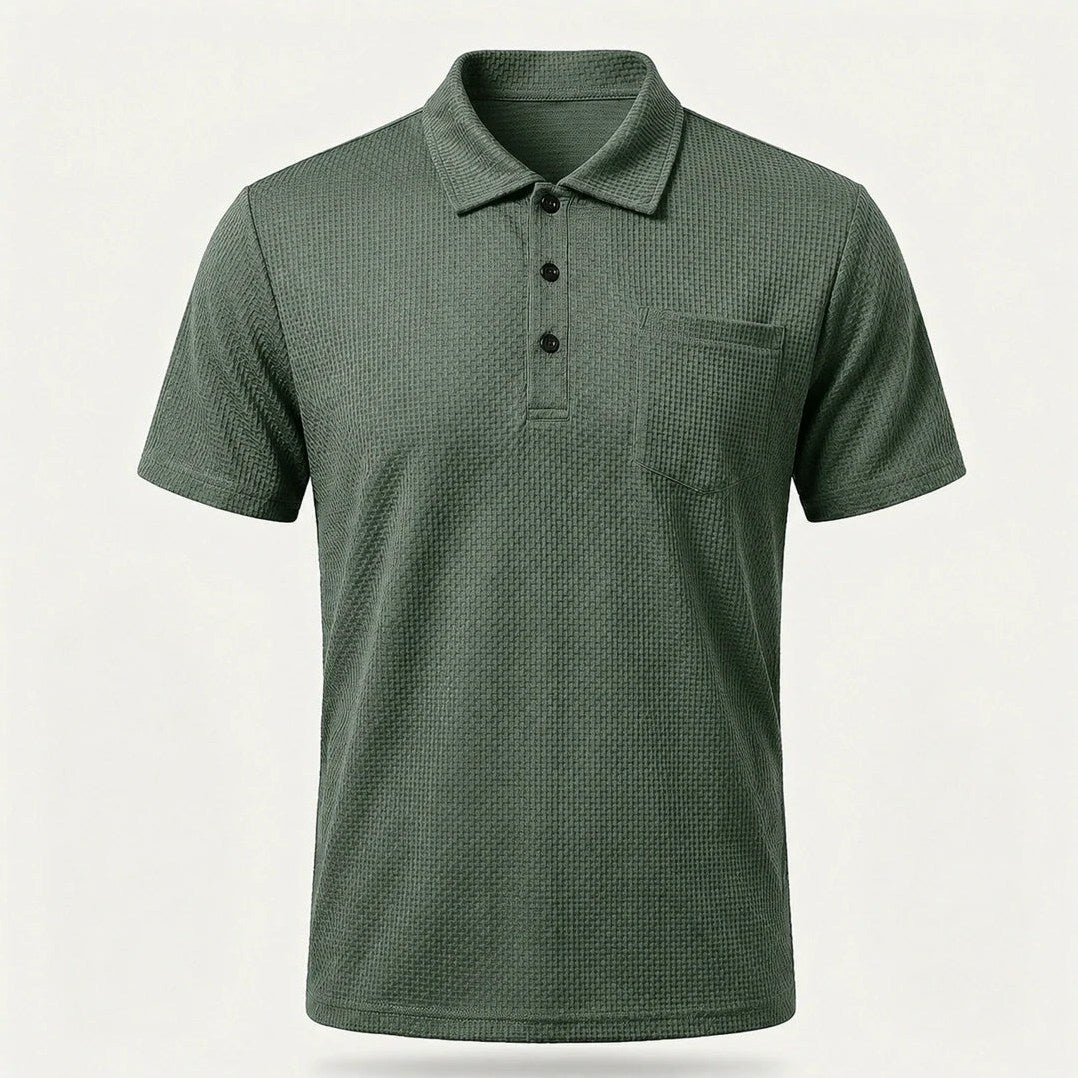 Capri — Men's All-Day Comfort Pocket Polo – detail