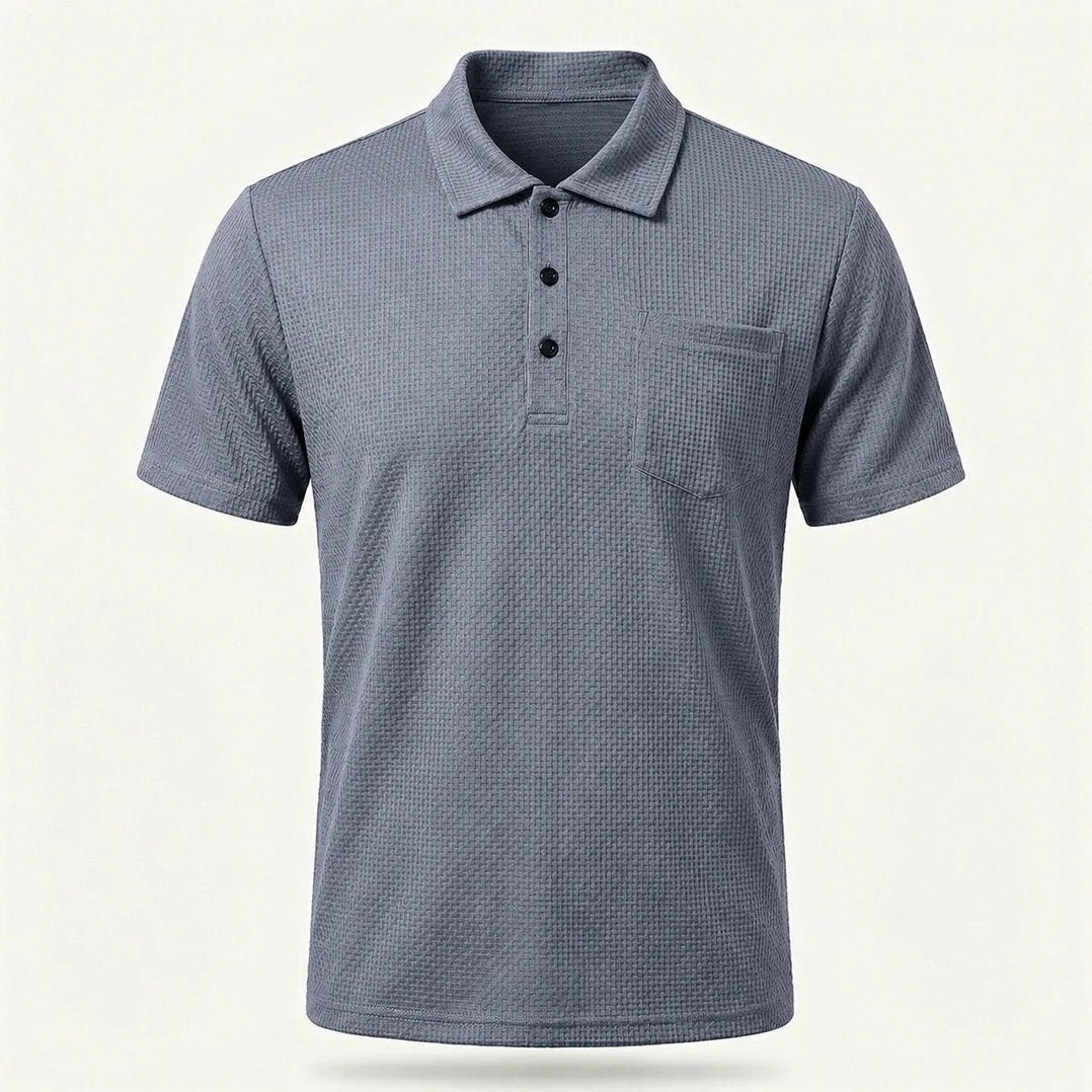 Capri — Men's All-Day Comfort Pocket Polo – fabric detail