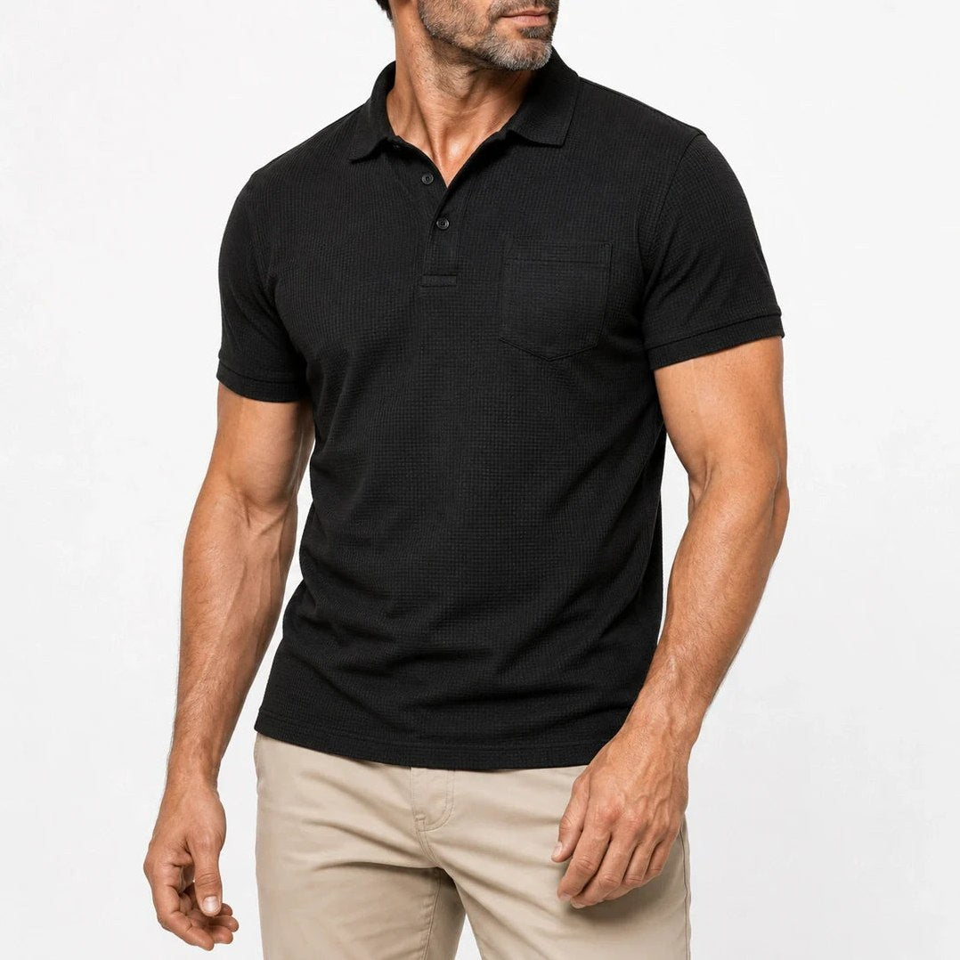 Capri — Men's All-Day Comfort Pocket Polo – detail