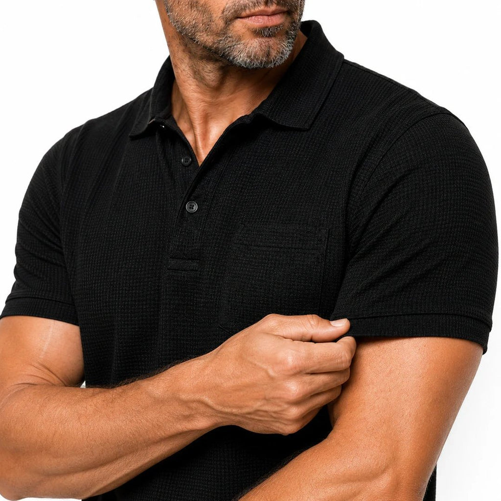 Capri — Men's All-Day Comfort Pocket Polo – close-up