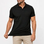 Capri — Men's All-Day Comfort Pocket Polo – fabric detail