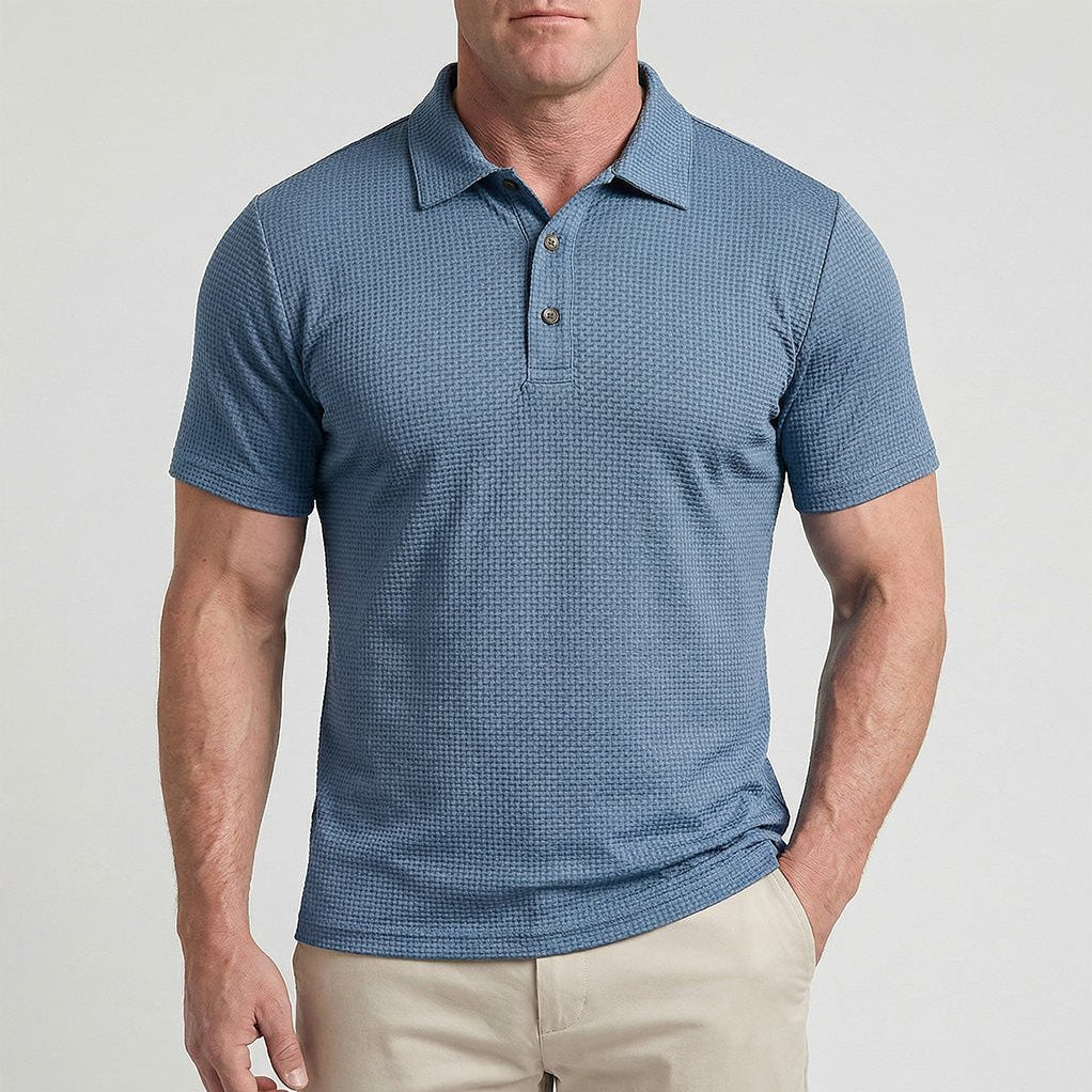 Capri — Men's All-Day Comfort Polo – close-up