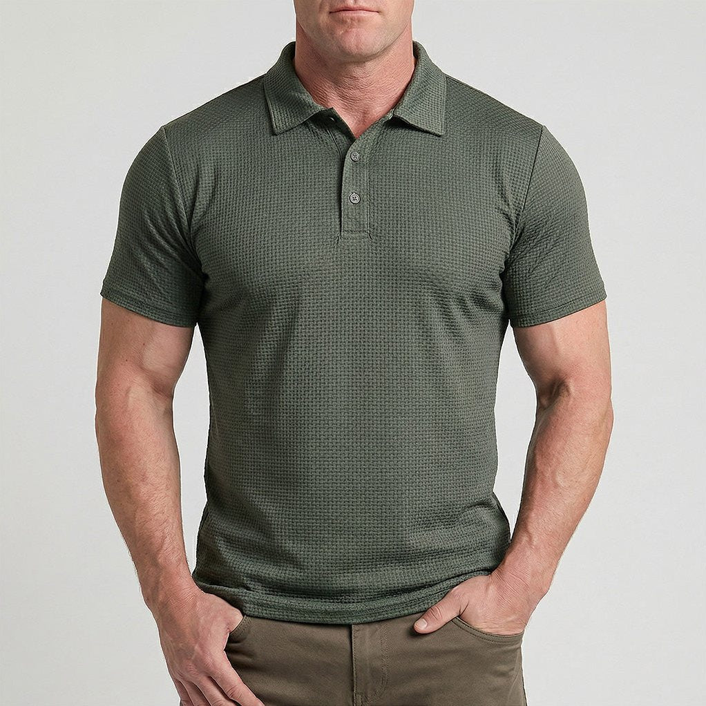 Capri — Men's All-Day Comfort Polo – fabric detail