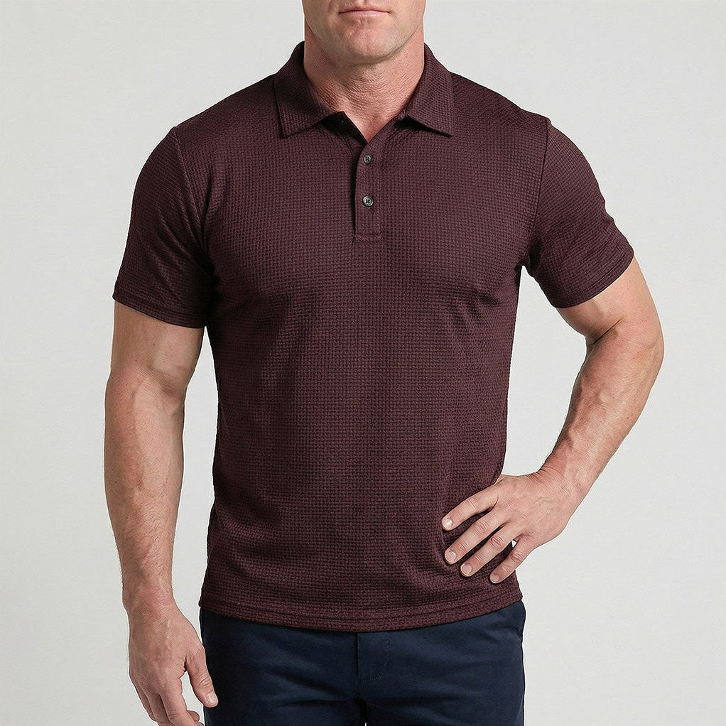Capri — Men's All-Day Comfort Polo – close-up