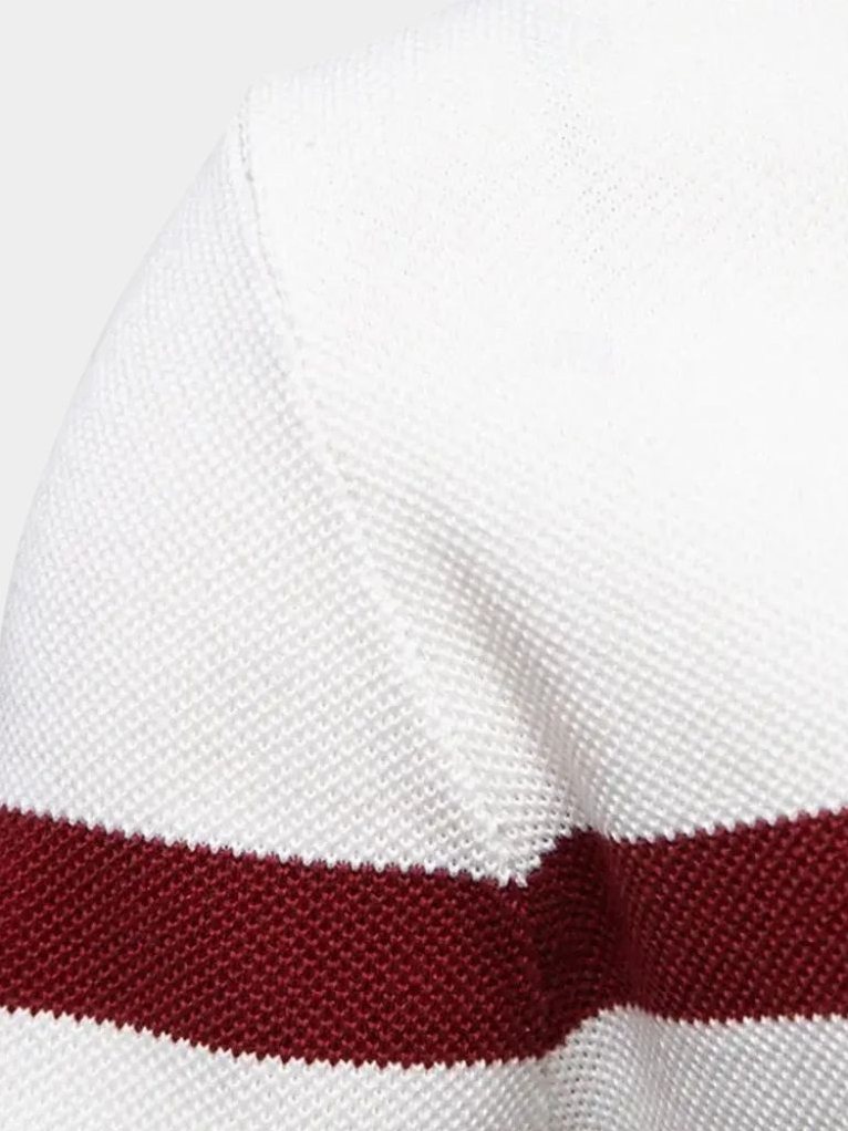 Carver — Men's Striped Quarter-Zip Sweater