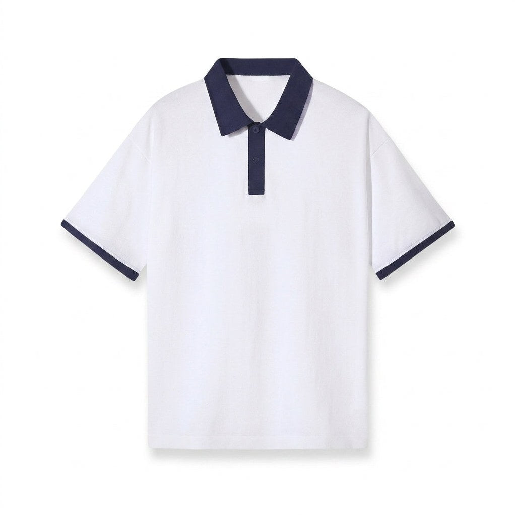 Como — Men's Contrast Collar Polo – fabric detail