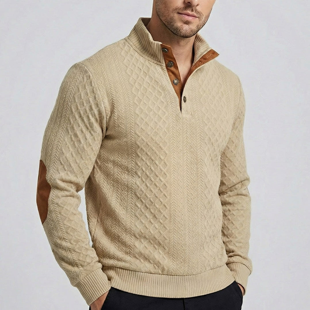 Crown — Men's High-Collar Pullover – detail