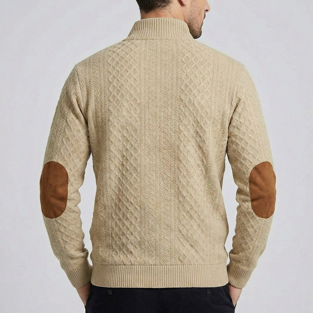 Crown — Men's High-Collar Pullover – close-up