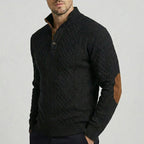 Crown — Men's High-Collar Pullover – fabric detail