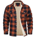 Derrick Sherpa-Lined Plaid Shirt Jacket in Orange