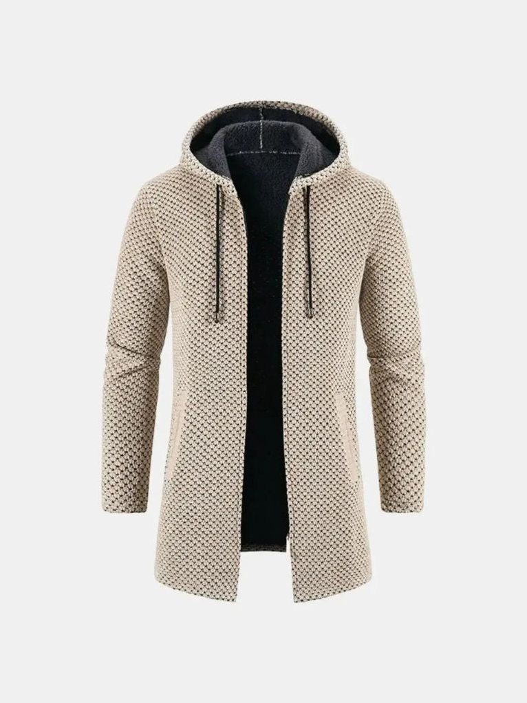 Dover — Men's Plush-Lined Hooded Knit Coat