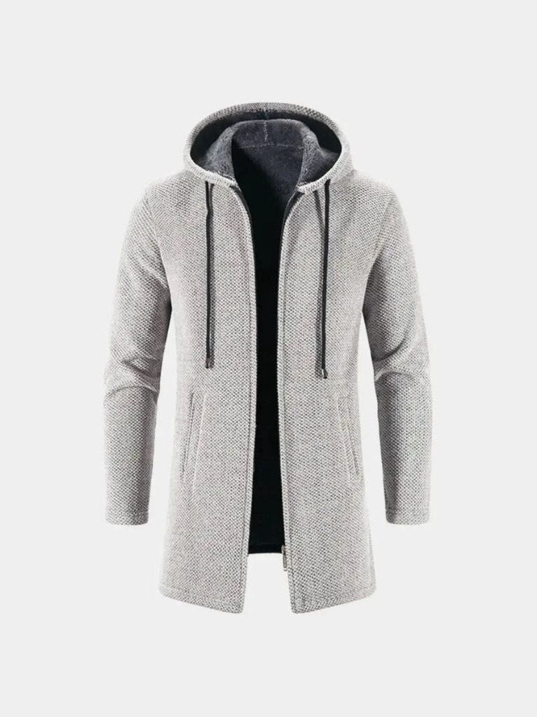 Dover — Men's Plush-Lined Hooded Knit Coat