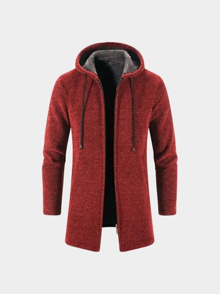 Dover — Men's Plush-Lined Hooded Knit Coat