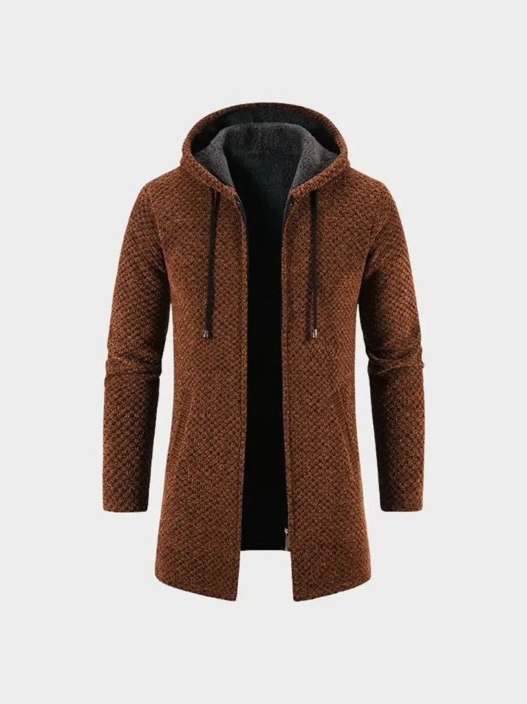 Dover — Men's Plush-Lined Hooded Knit Coat