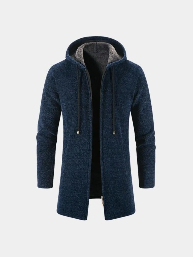 Dover — Men's Plush-Lined Hooded Knit Coat