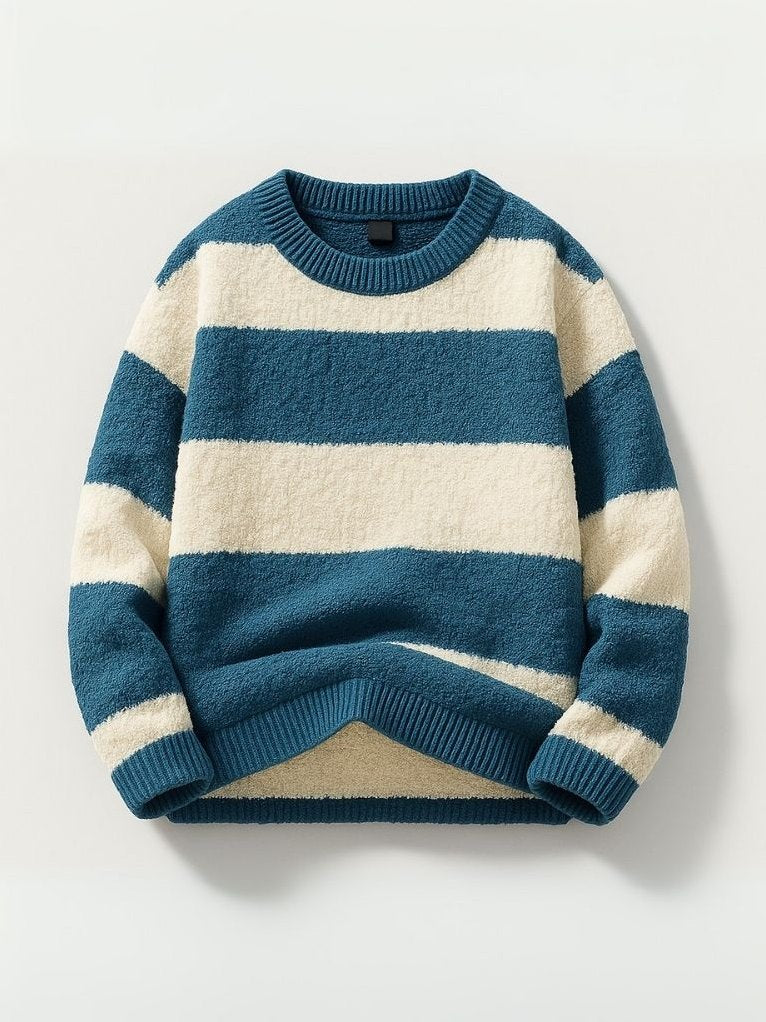 Hale — Men's Striped Textured Knit Sweater