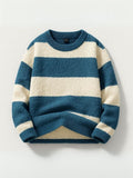 Hale — Men's Striped Textured Knit Sweater