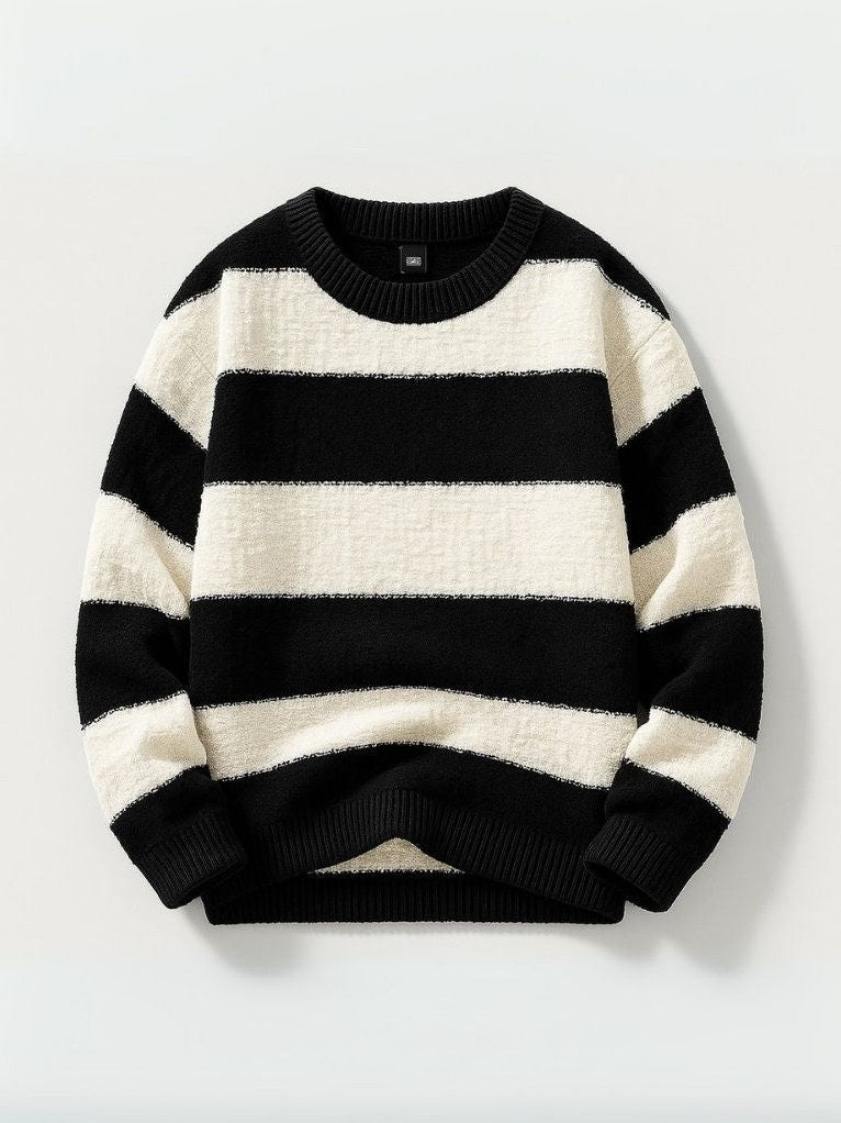 Hale — Men's Striped Textured Knit Sweater
