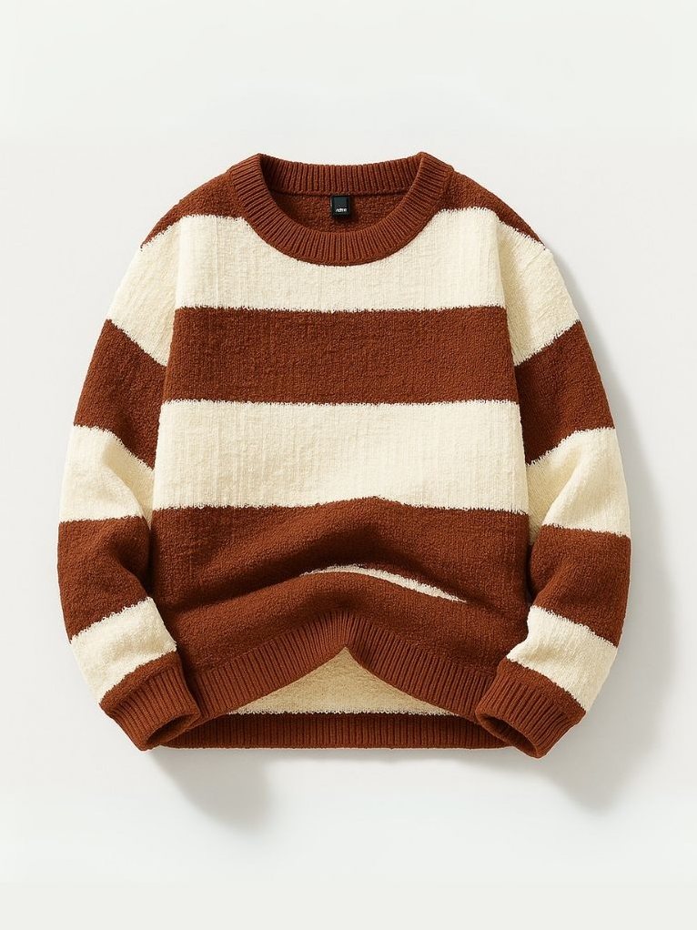 Hale — Men's Striped Textured Knit Sweater