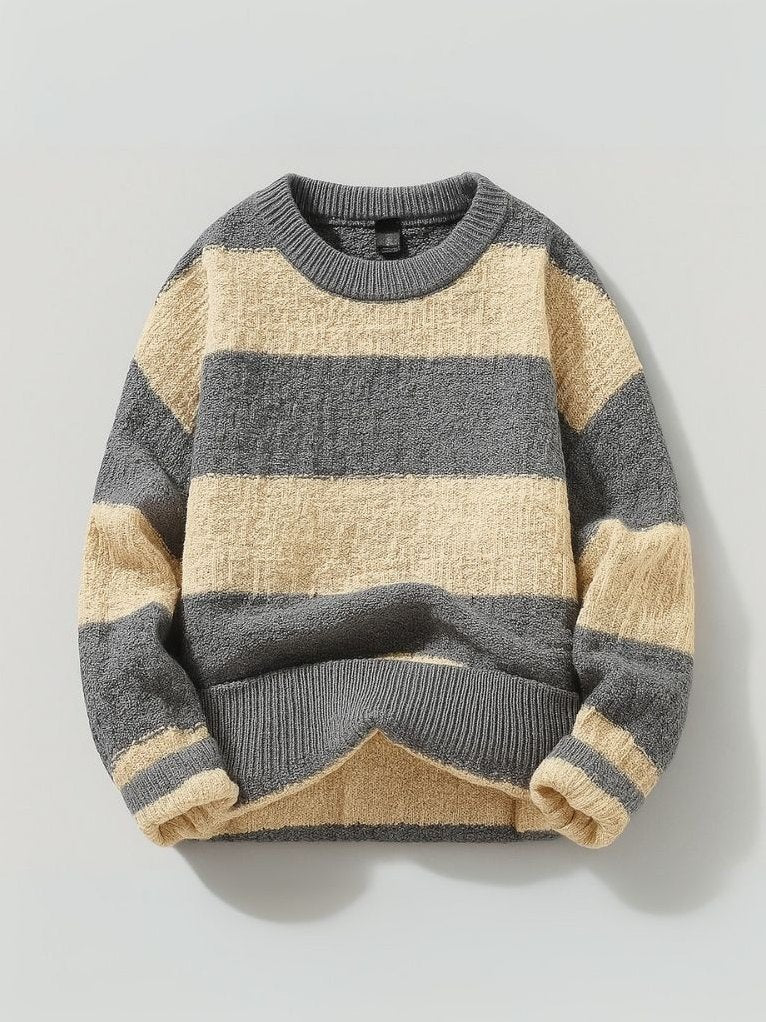 Hale — Men's Striped Textured Knit Sweater