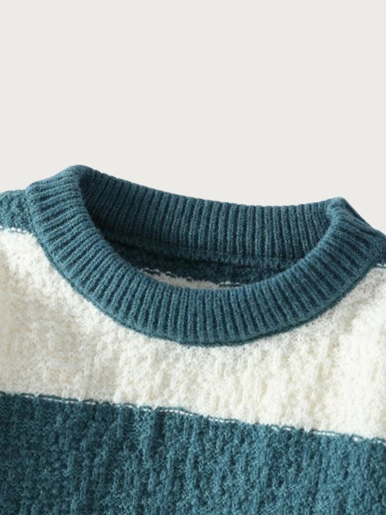 Hale — Men's Striped Textured Knit Sweater