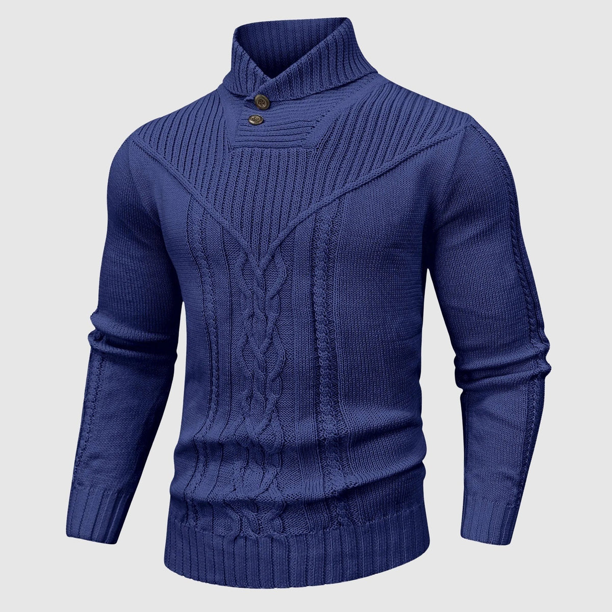 Keswick — Men's Cable-Knit Button Collar Pullover