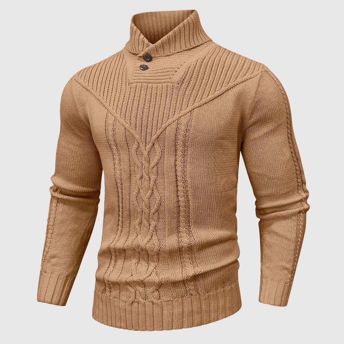 Keswick — Men's Cable-Knit Button Collar Pullover