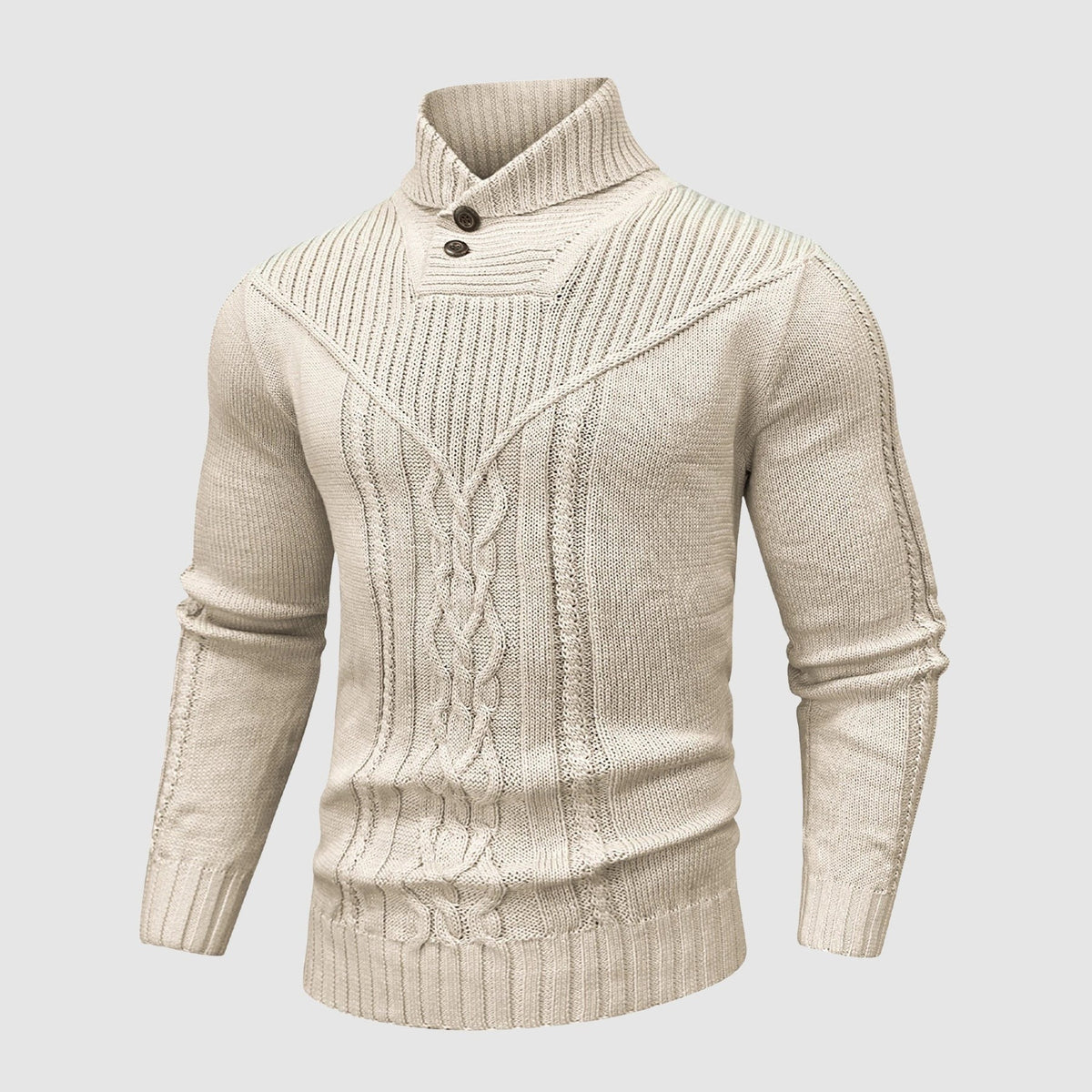 Keswick — Men's Cable-Knit Button Collar Pullover
