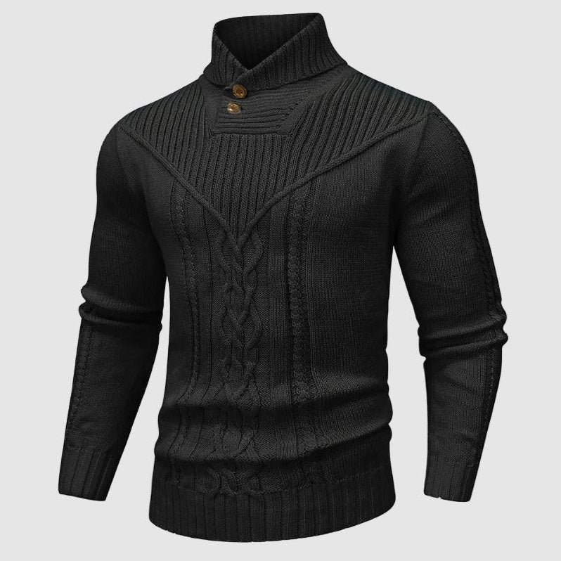 Keswick — Men's Cable-Knit Button Collar Pullover
