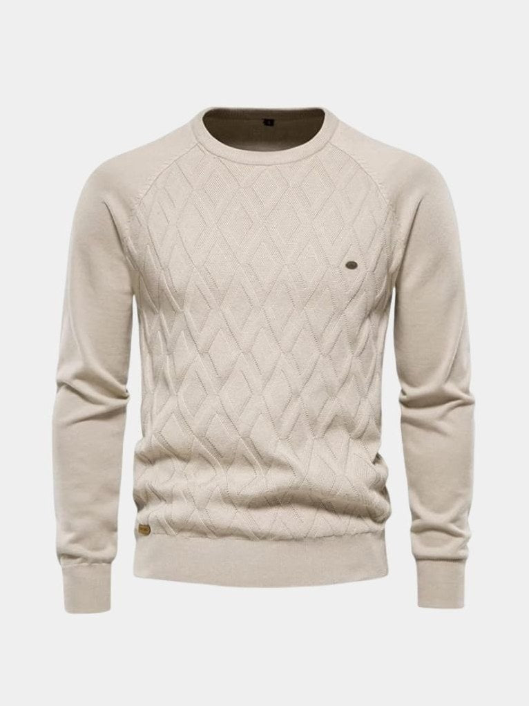 Kingsley — Men's Diamond-Knit Crew Pullover