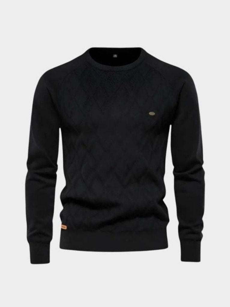 Kingsley — Men's Diamond-Knit Crew Pullover